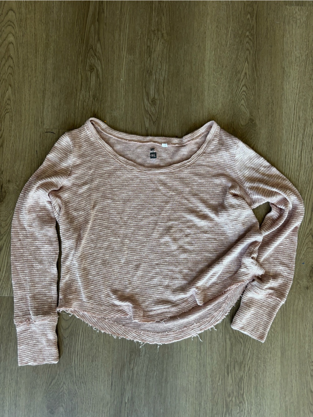 Me to We Blush Pink Ribbed Long-Sleeve Top
